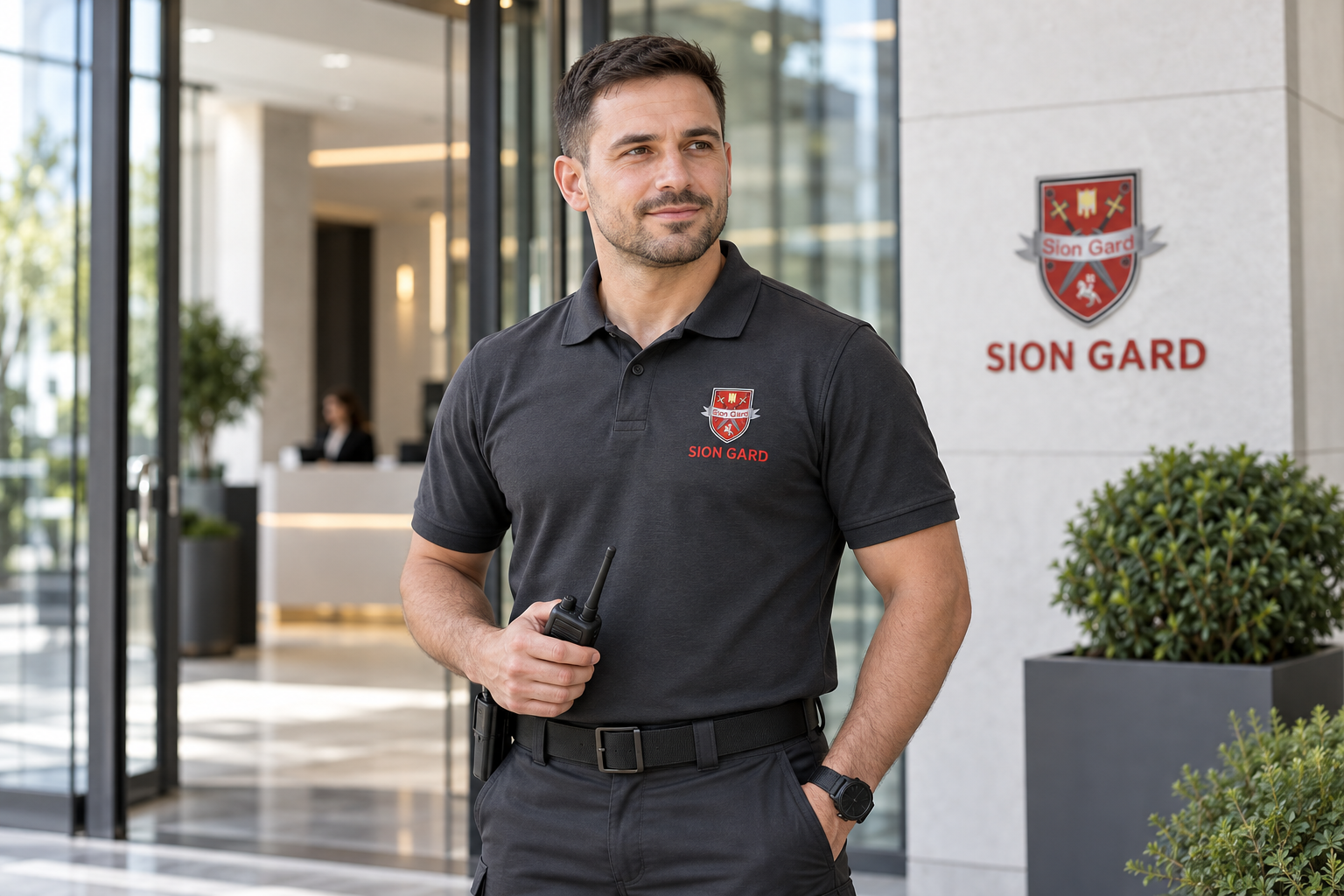 SION Gard — AI illustration of a security officer